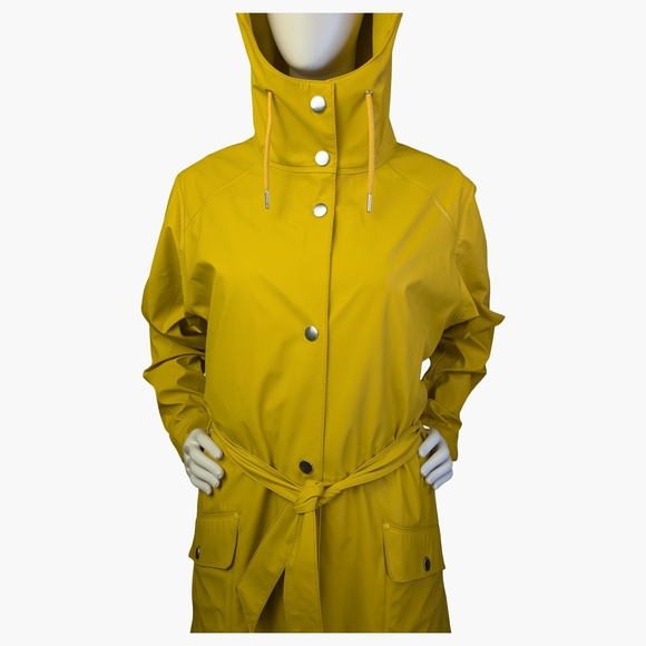 Helly Hansen Kirkwall Yellow Waterproof Hooded Rain Coat | Women’s Large - Picture 6 of 16